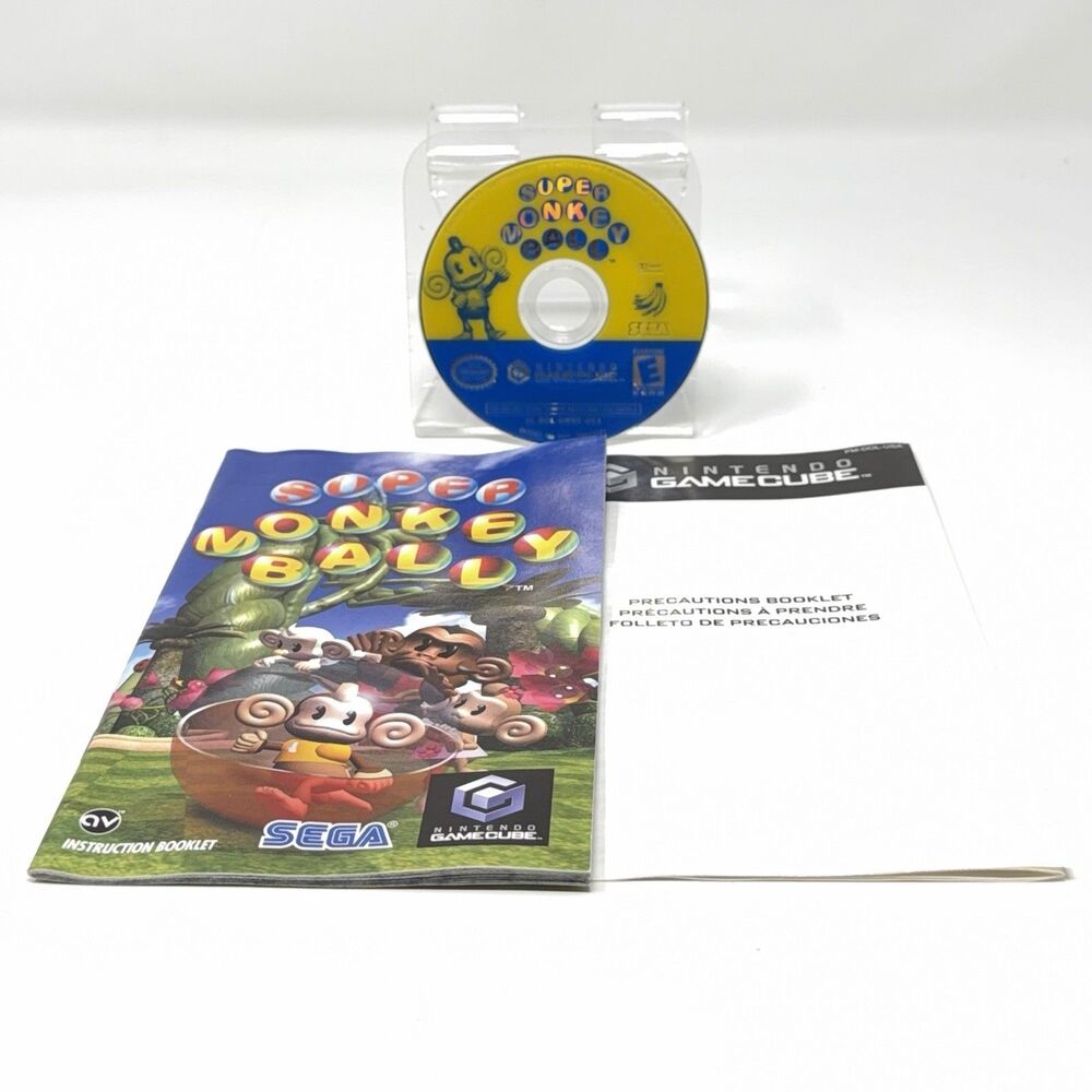 Super Monkey Ball Sega Nintendo GameCube GC 2001 Disc Manual Refurbished Tested